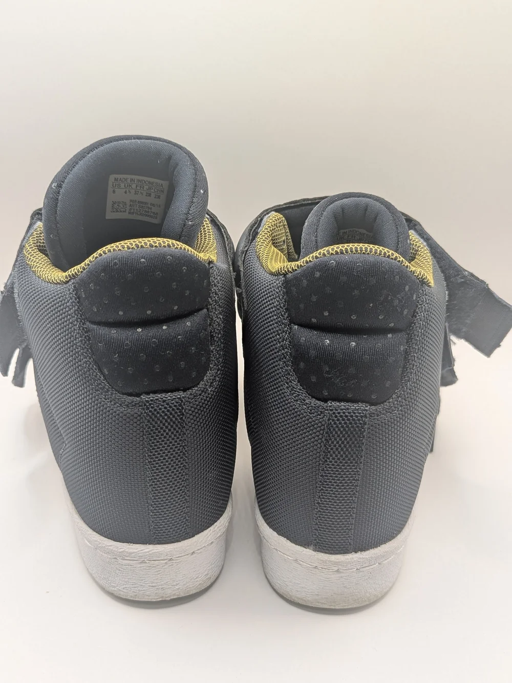 adidas Kids Black & White Velcro High-Top Sneakers